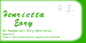 henrietta eory business card